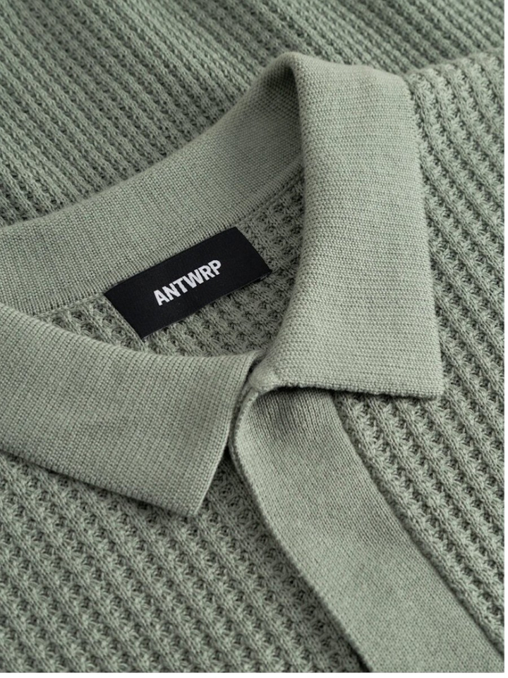 Groene polo met wafelstructuur Antwrp 