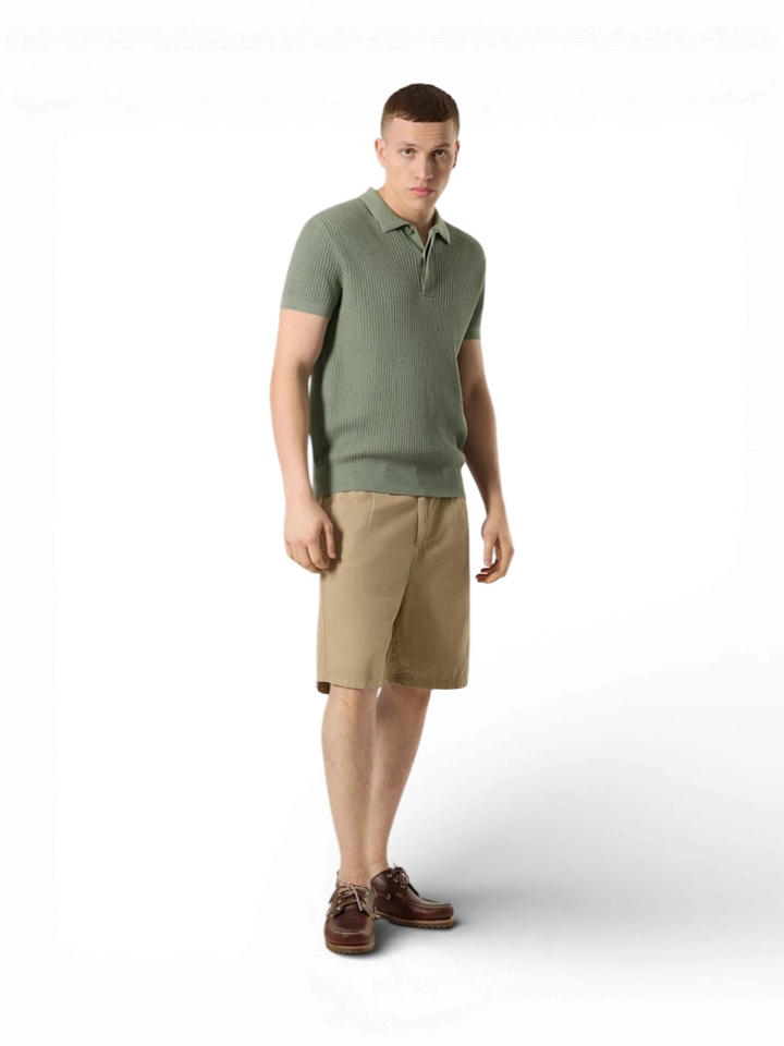 Groene polo met wafelstructuur Antwrp 