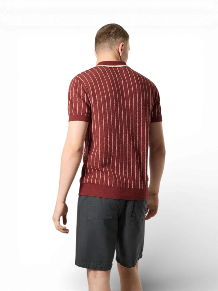 Bordeaux T-shirt met strepen Antwrp