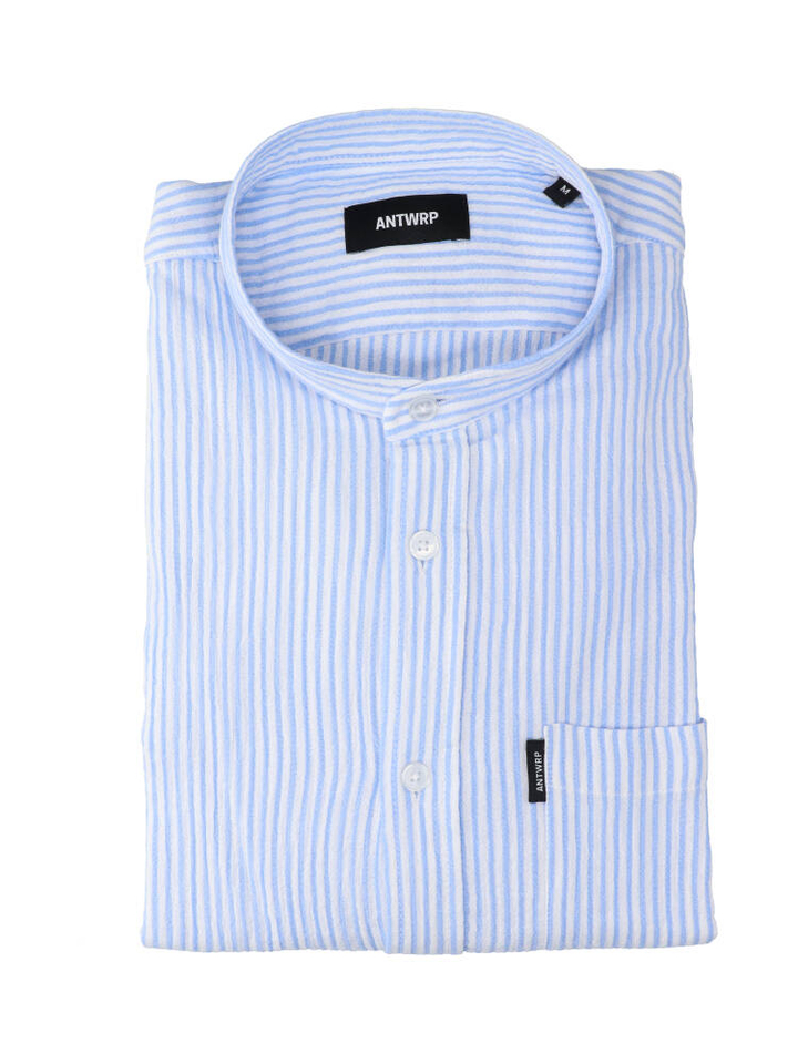 Wit katoenen hemd (regular fit) met strepen en lange mouwen Antwrp