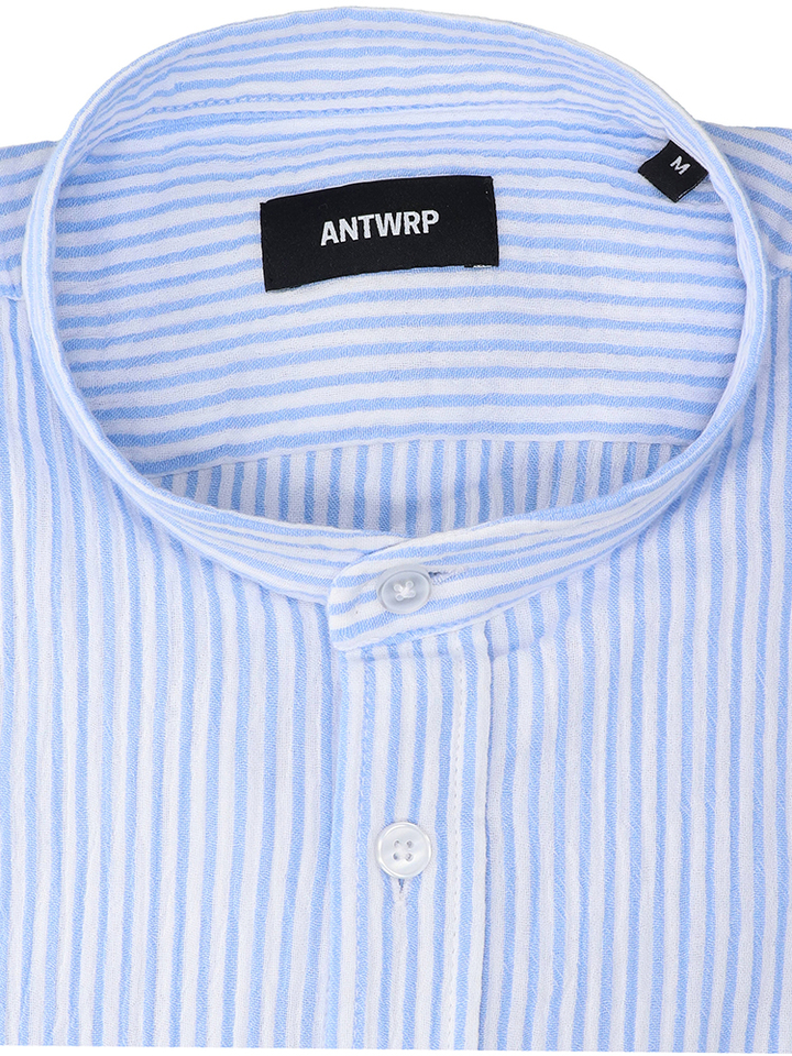 Wit katoenen hemd (regular fit) met strepen en lange mouwen Antwrp