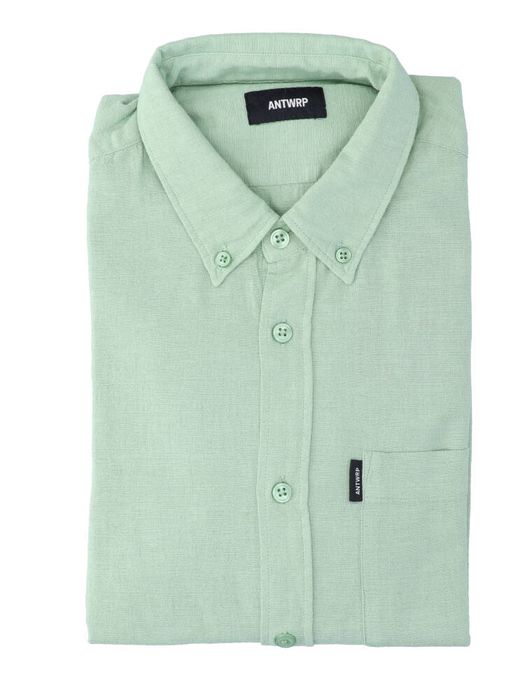 Groen linnen hemd (regular fit) met lange mouwen Antwrp