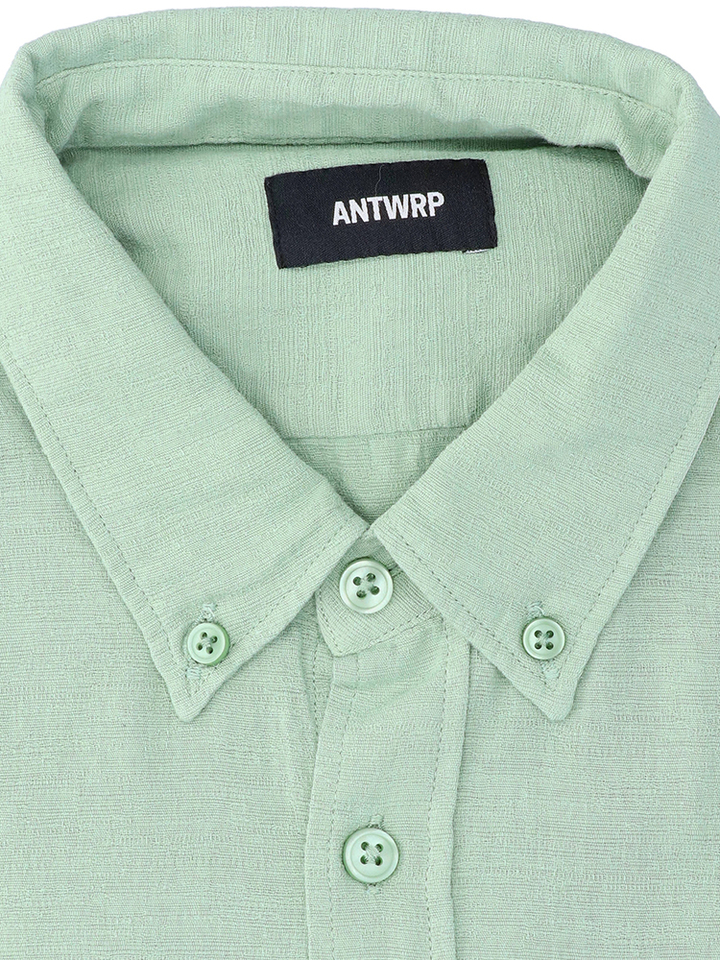 Groen linnen hemd (regular fit) met lange mouwen Antwrp