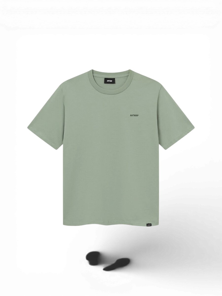 Pastel groene t-shirt met backprint Antwrp 