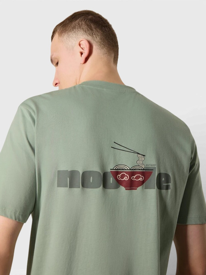Pastel groene t-shirt met backprint Antwrp 