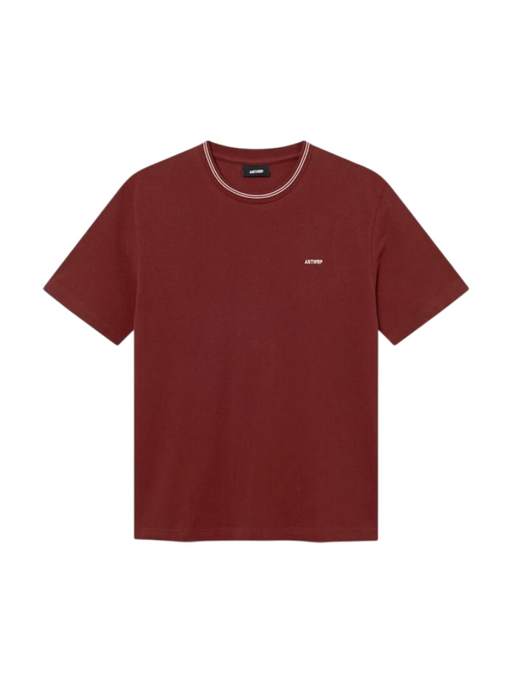 Bordeaux t-shirt met merklogo op de borst Antwrp