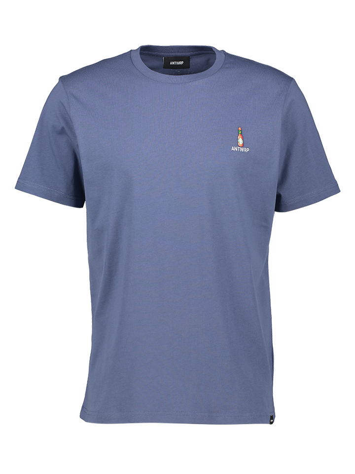 Blauwe t-shirt met logo Antwrp 
