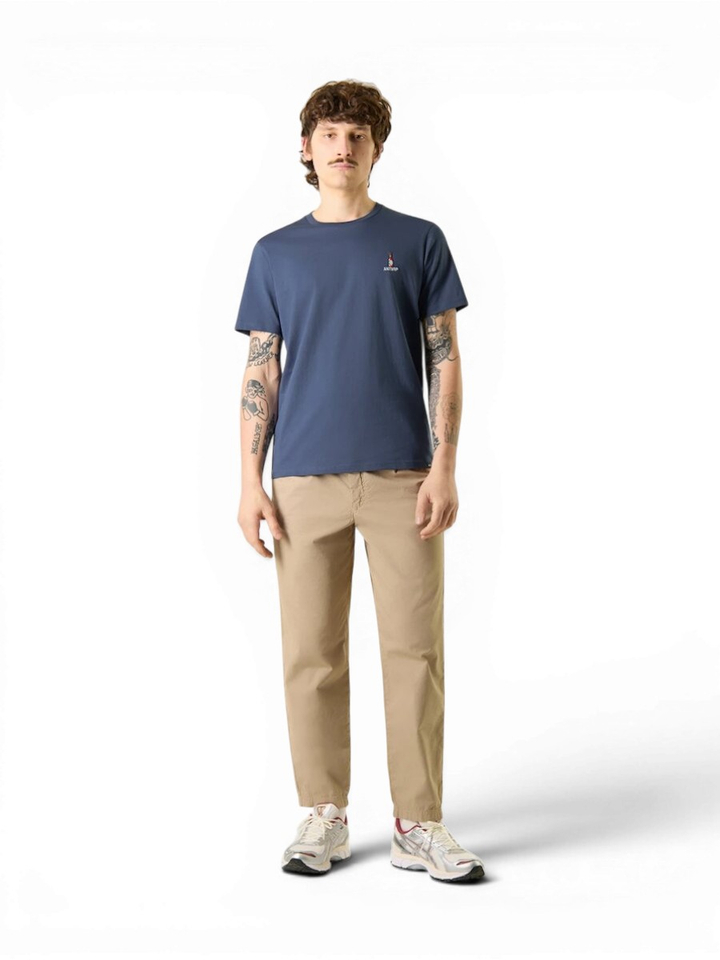 Blauwe t-shirt met logo Antwrp 