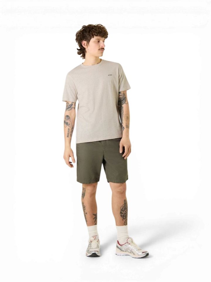 Beige t-shirt met bruin logo Antwrp 