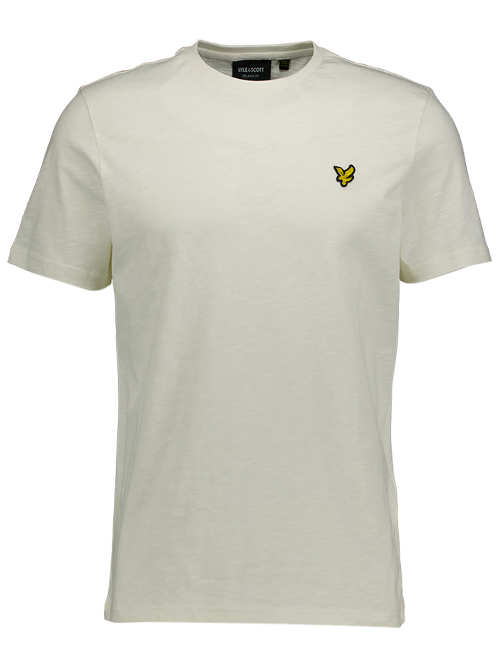 Ecru katoenen t-shirt met korte mouwen Lyle & Scott