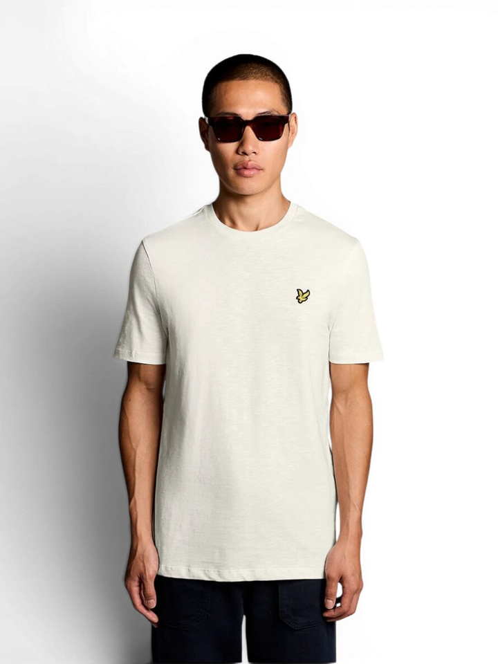 Ecru katoenen t-shirt met korte mouwen Lyle & Scott
