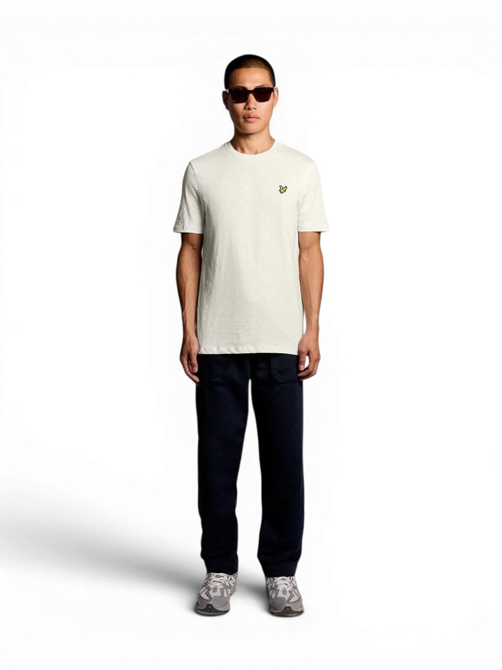 Ecru katoenen t-shirt met korte mouwen Lyle & Scott