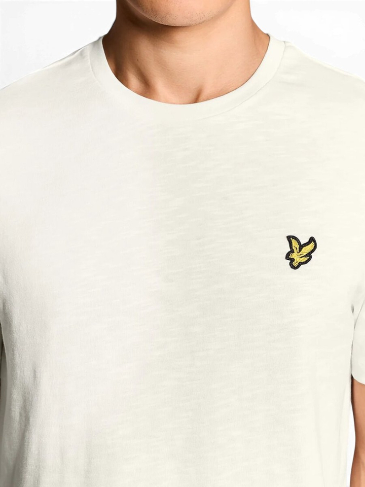 Ecru katoenen t-shirt met korte mouwen Lyle & Scott