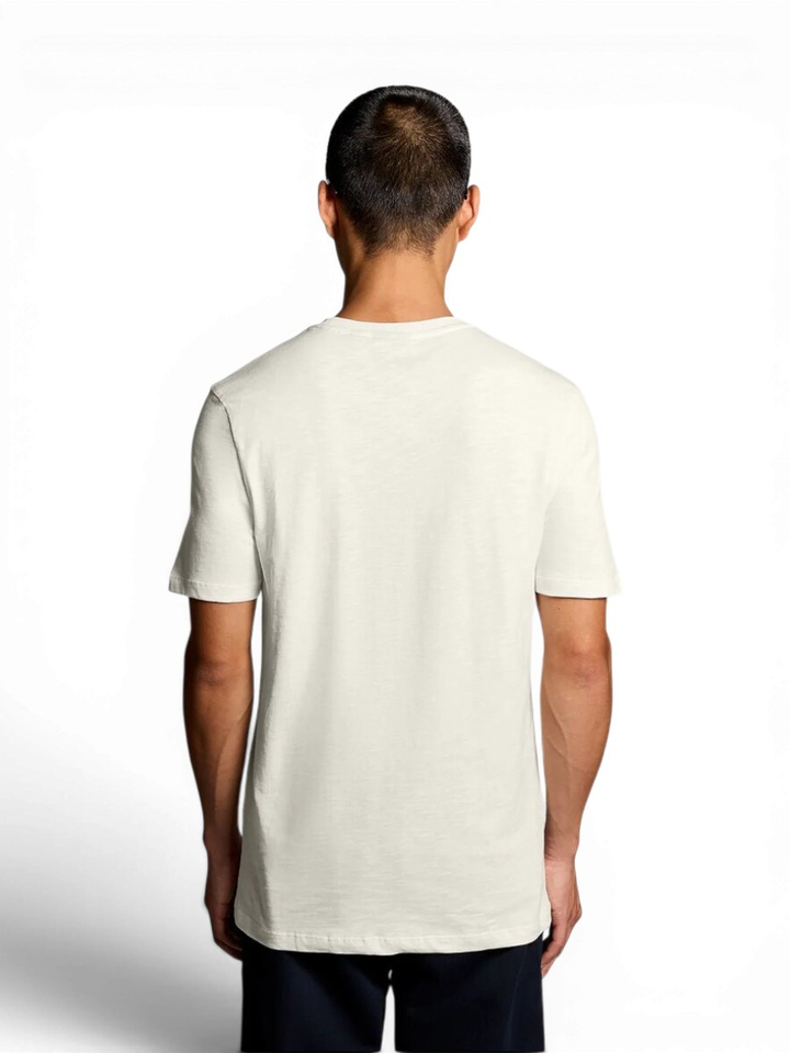 Ecru katoenen t-shirt met korte mouwen Lyle & Scott