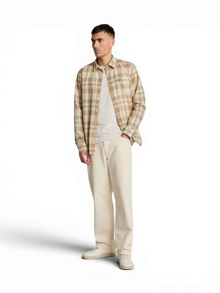 Beige katoenen t-shirt Lyle & Scott