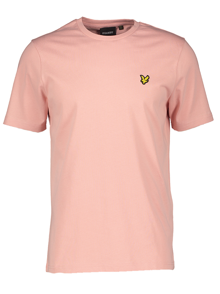Roze katoenen t-shirt met logo Lyle & Scott
