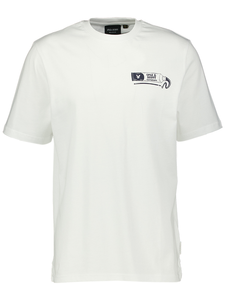 Witte T-shirt met opdruk Lyle & Scott 