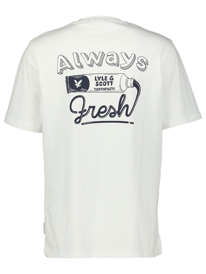 Witte T-shirt met opdruk Lyle & Scott 