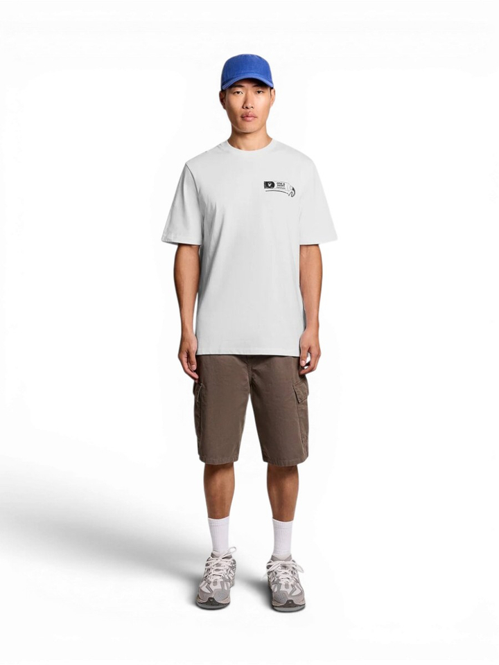 Witte T-shirt met opdruk Lyle & Scott 