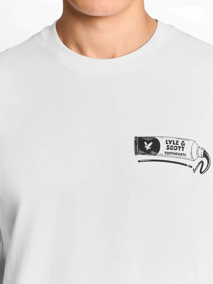 Witte T-shirt met opdruk Lyle & Scott 