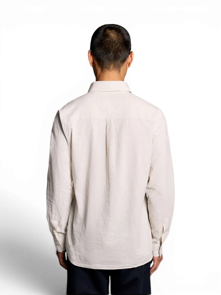 Beige linnen hemd (regular fit) met lange mouwen Lyle&Scott 
