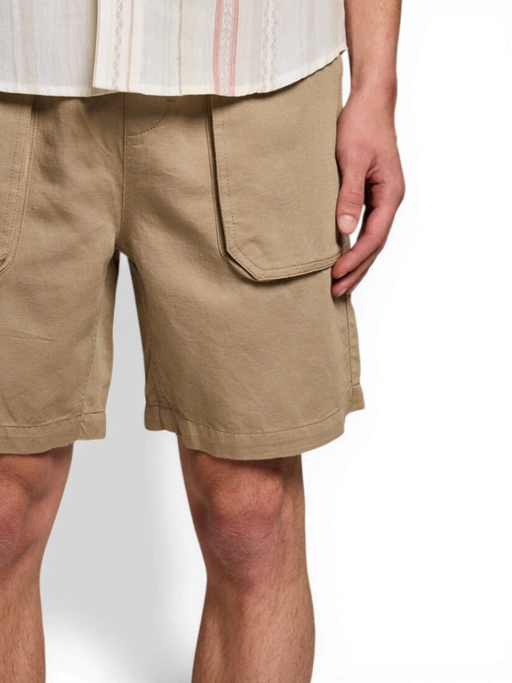 Beige short van katoen en linnen Lyle&Scott 