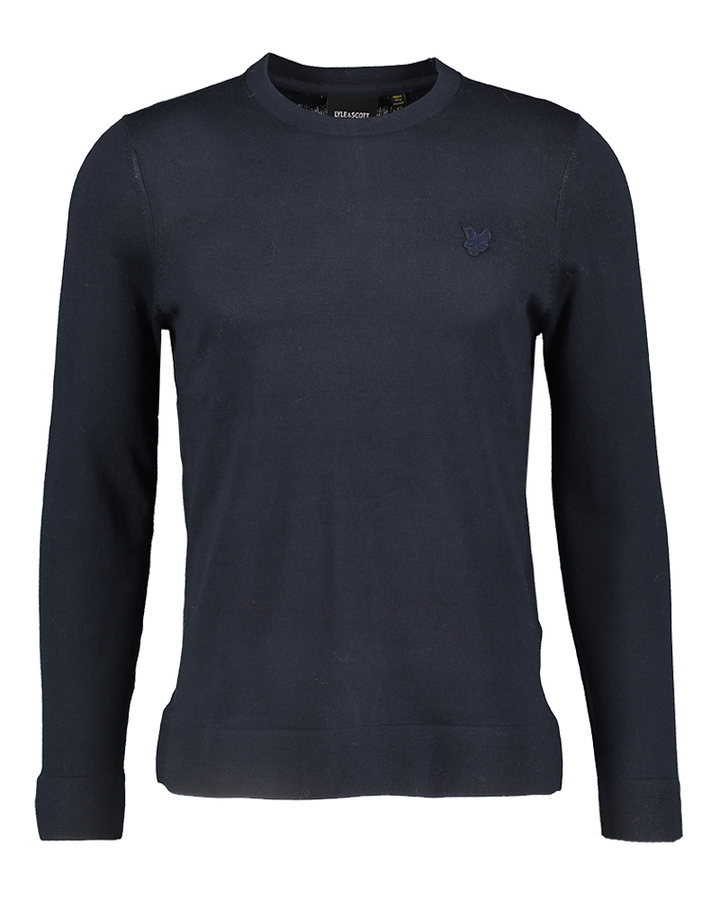 Donkerblauwe fijne katoenen trui Lyle&Scott