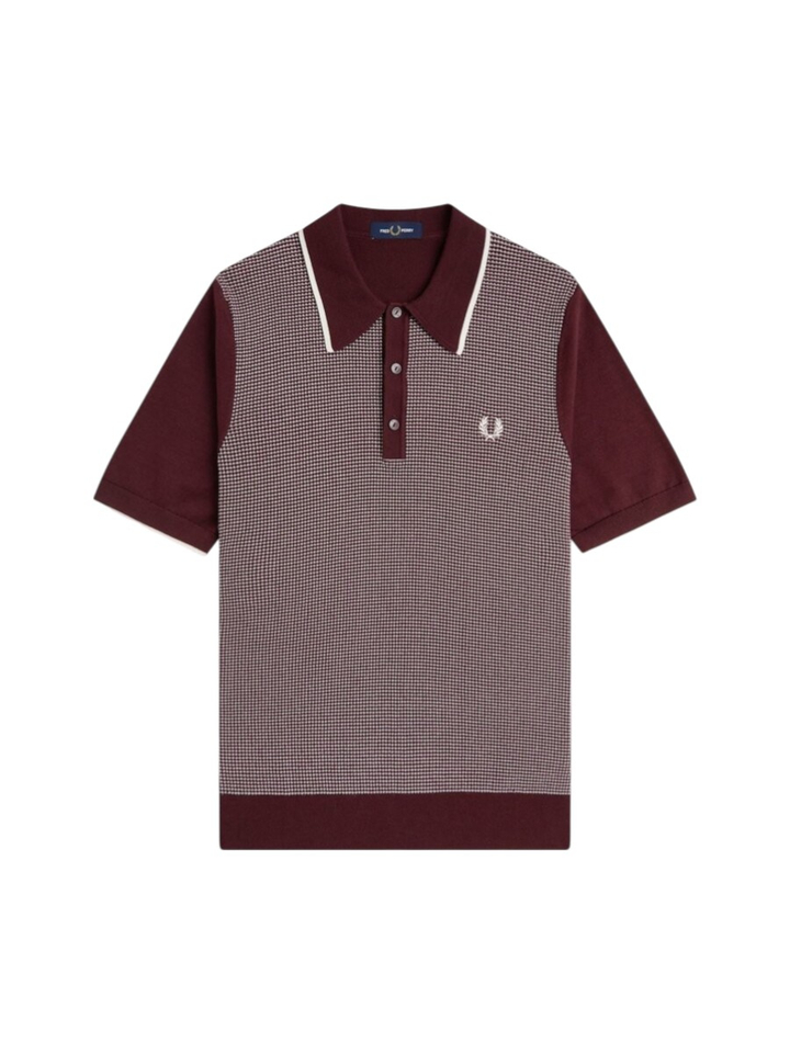 Bordeaux polo met wit accent Fred Perry