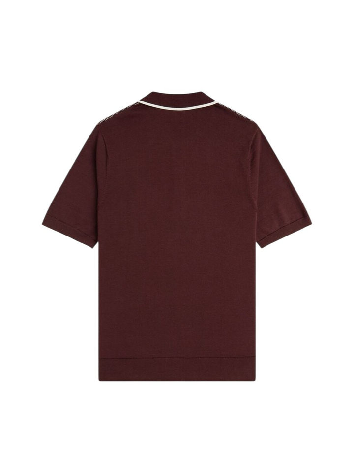 Bordeaux polo met wit accent Fred Perry