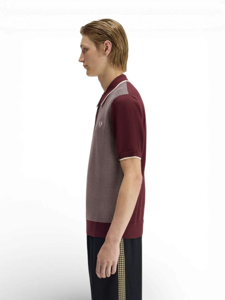 Bordeaux polo met wit accent Fred Perry