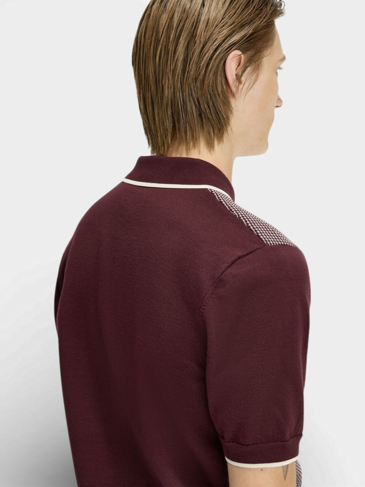 Bordeaux polo met wit accent Fred Perry