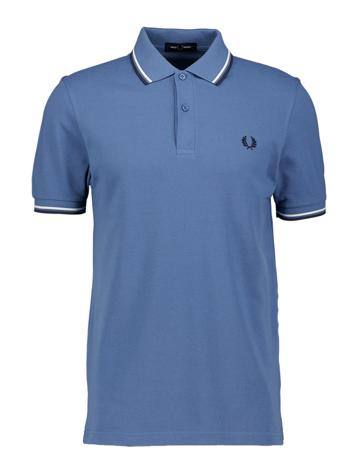 Blauwe piqué polo Fred Perry