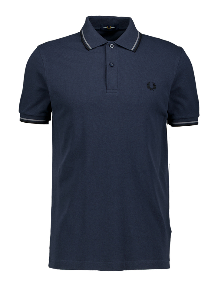 Blauwe piqué polo met logo Fred Perry 