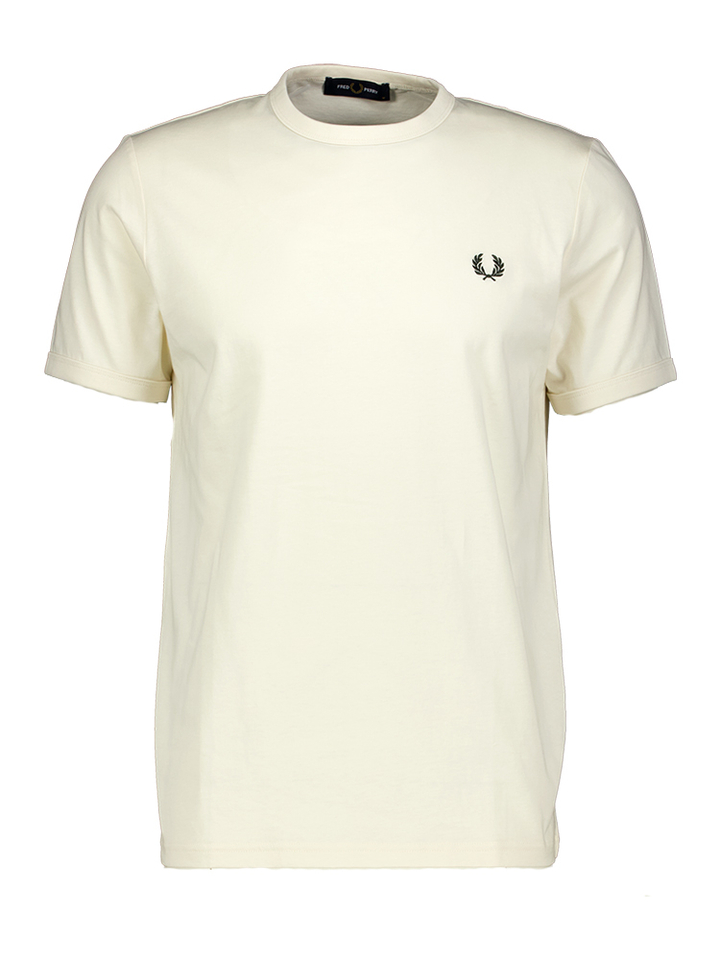 Ecru t-shirt met logo Fred Perry
