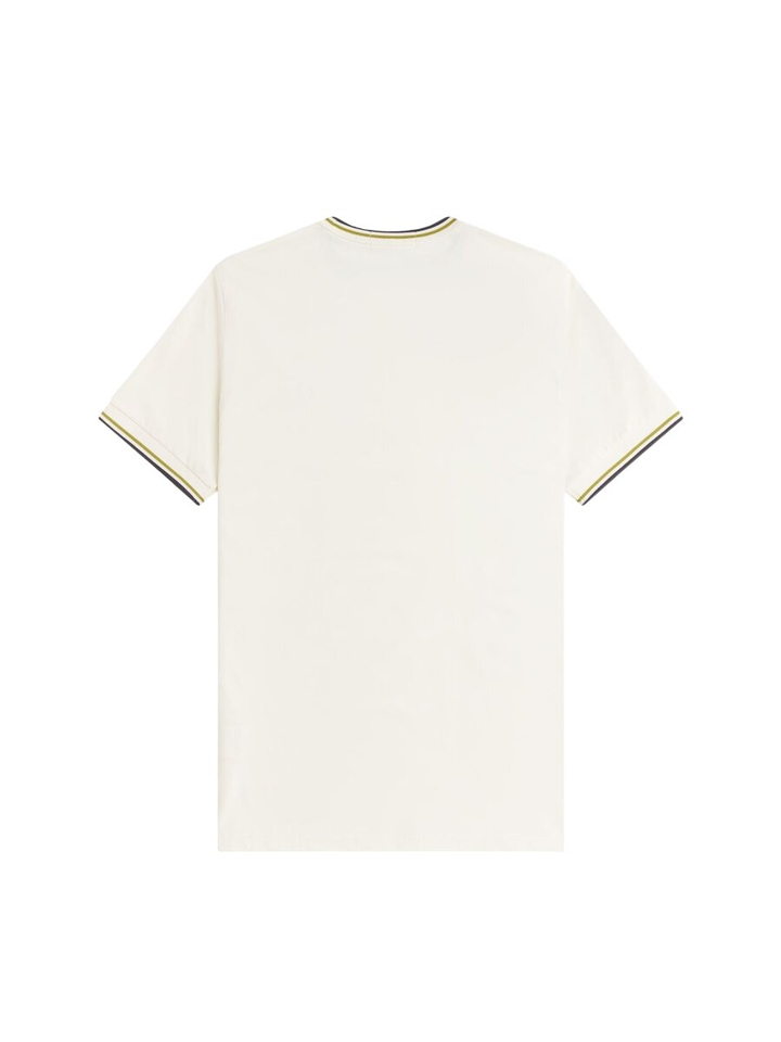 Ecru t-shirt met kleurrijke kraag Fred Perry