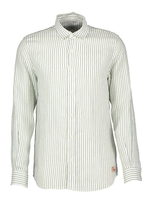Wit hemd groen gestreept Scotch & Soda