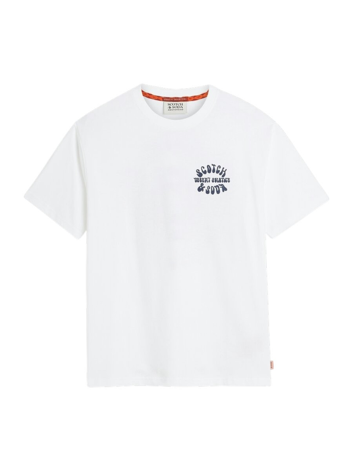 Witte T-shirt met opdruk Scotch&Soda 