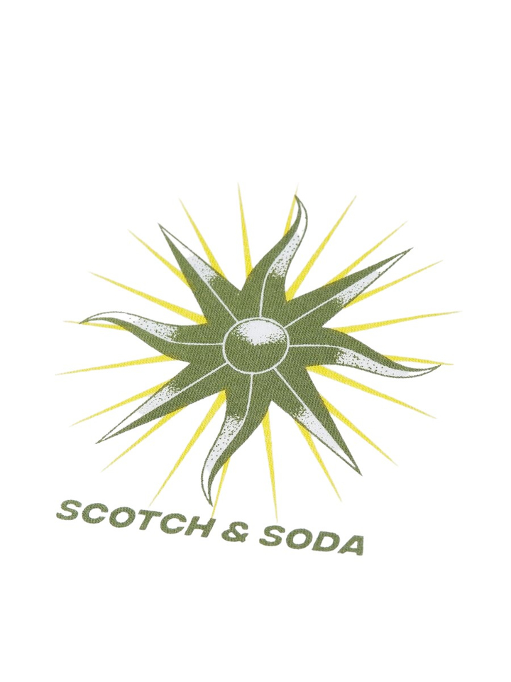Witte t-shirt met print Scotch & Soda 