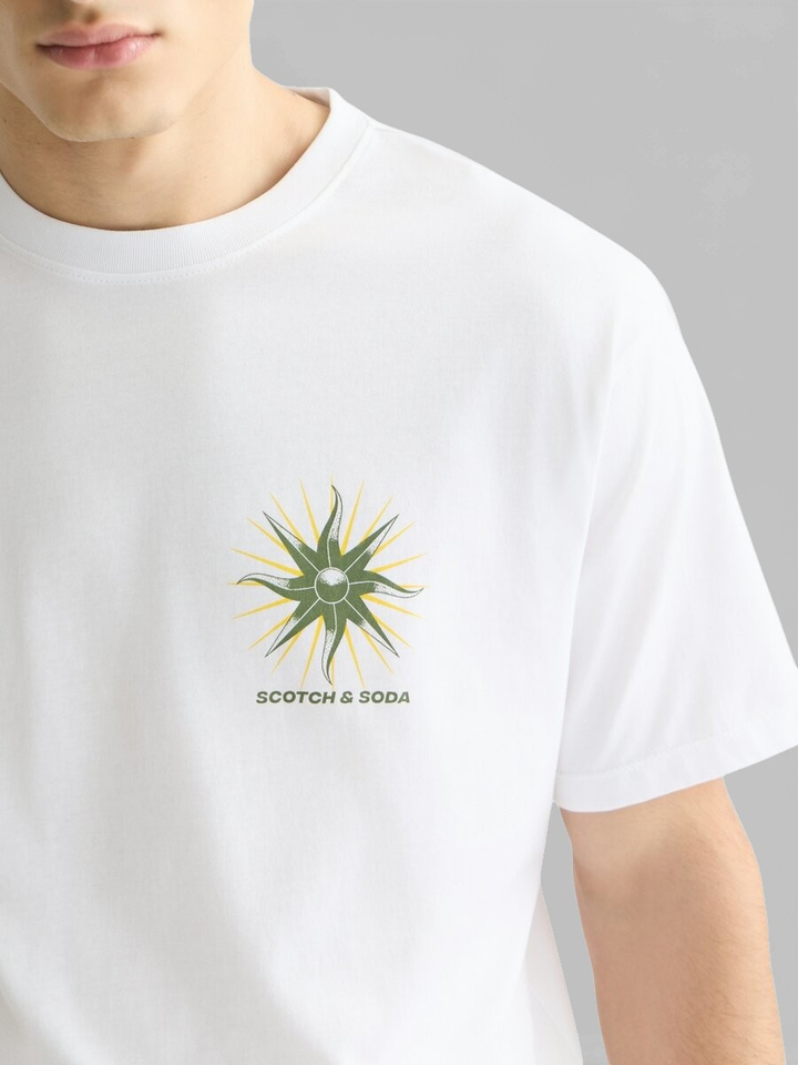 Witte t-shirt met print Scotch & Soda 