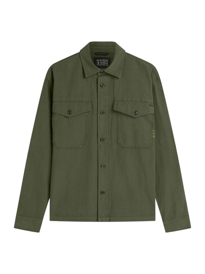 Kaki overhemd met knopen Scotch & Soda