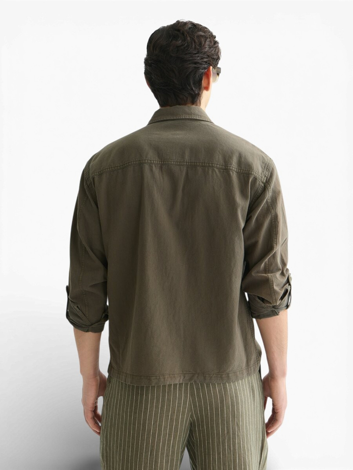 Kaki overhemd met knopen Scotch & Soda