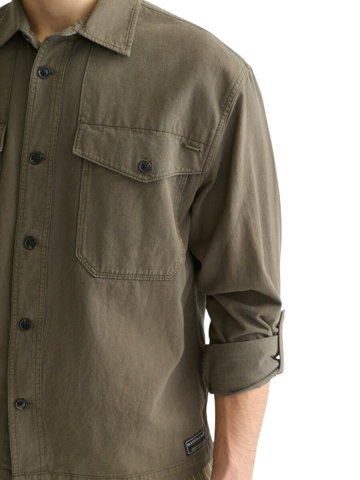 Kaki overhemd met knopen Scotch & Soda