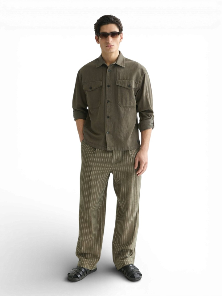 Kaki overhemd met knopen Scotch & Soda