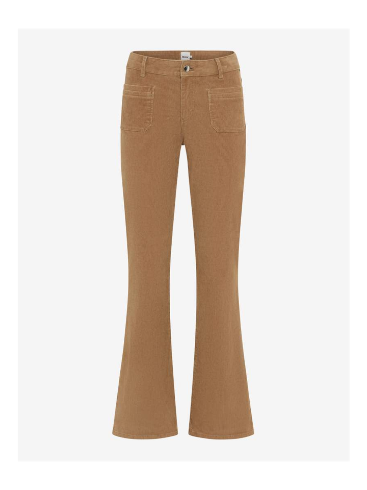 Camel kleurige bbroek in ribfluweel bootcut fit Shakira Brax 