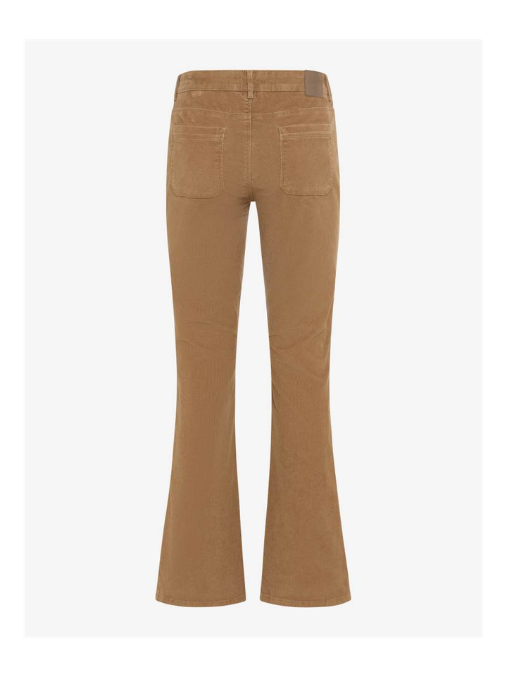 Camel kleurige bbroek in ribfluweel bootcut fit Shakira Brax 
