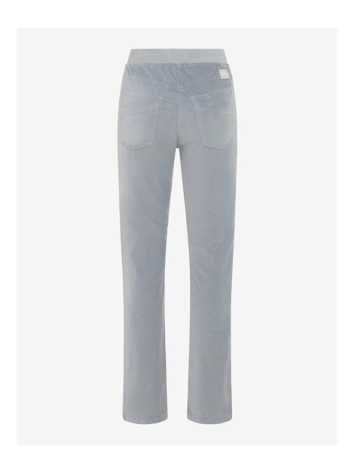 Grijze broek in ribfluweel met elastiek Pamina Raphaela By Brax 