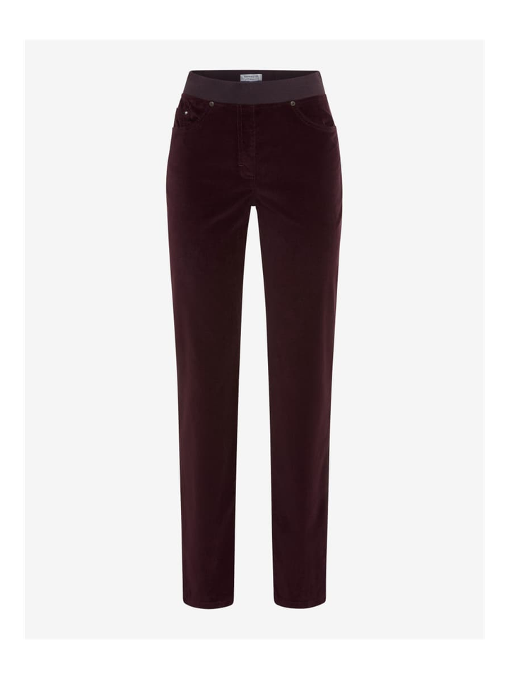 Bordeaux broek in ribvluweel met elastiek Pamina Raphaela By Brax 