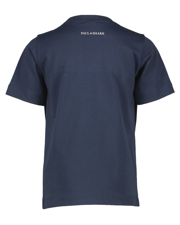 Donkerblauwe katoenen T-shirt Paul&Shark