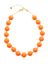Oranje korte ketting met grote ronde kralen Ellen Beekmans 