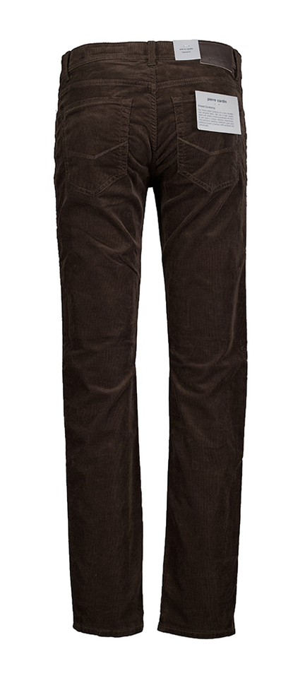 Bruine lange broek in ribfluweel Pierre Cardin